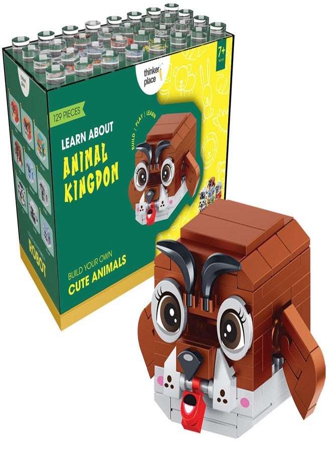 ThinkerPlace مجموعة ThinkerPlace 9 في 1 عالم الحيوانات - كلب (129 قطعة) | تعرّف على عالم الحيوان | مجموعة مكعبات بناء للأطفال من عمر 6 سنوات فما فوق | لعبة تعليمية STEM | ابنِ، اجمع، وابتكر روبوتًا ضخمًا قابلًا للتكديس - Image 1